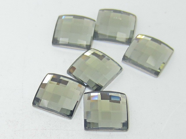 12 Pcs CHESSBOARD 8mm BLACK DIAMOND SQUARE FLATBACK European Rhinestones